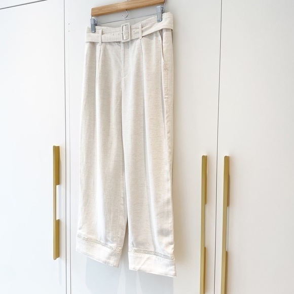 𝅺BNWOT Club Monaco Ayto belted pant in natural - Picture 4 of 14
